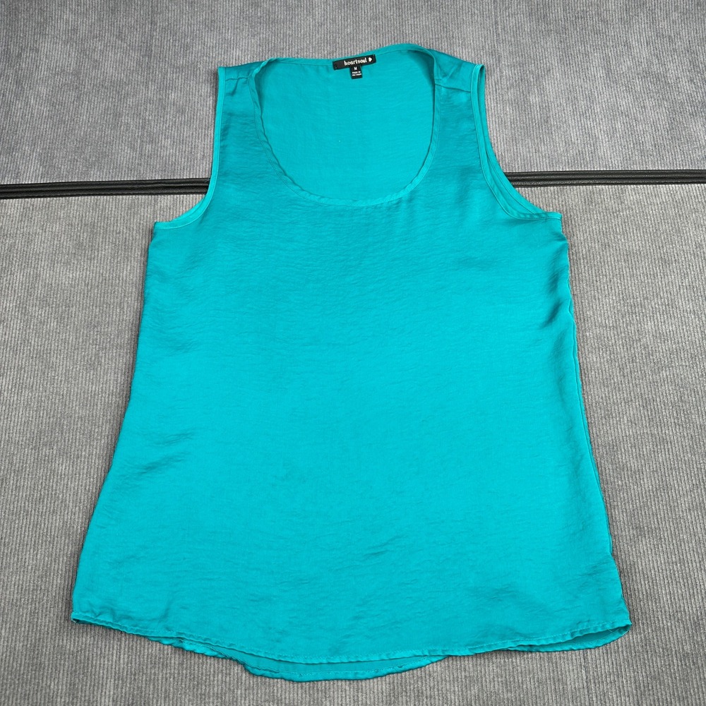 Heartsoul Teal y2K Blue Sleeveless Scoop Neck Textured Tank Top Blouse Medium
